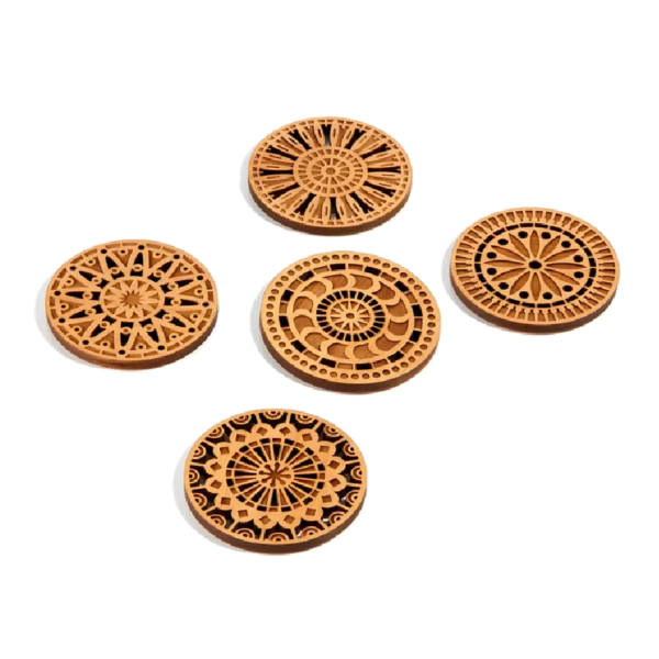 Set portavasos, geométricos y mandalas